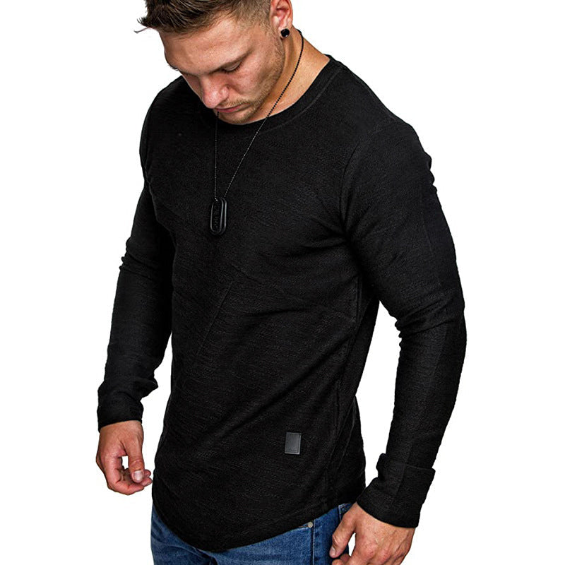 Herren Langarmshirt mit modernem Strukturdesign und komfortabler Passform