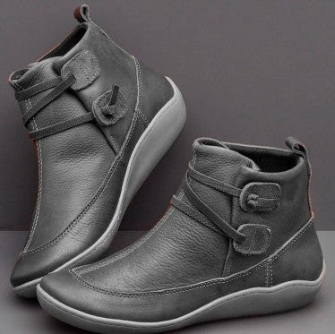 Damen Komfortable Stiefel mit modischem Schnallenverschluss R&B