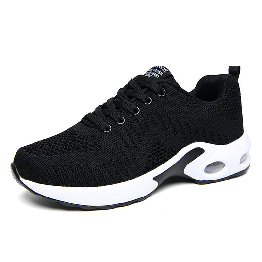 Damen nan leichte Strick-Fitnesssneaker mit sichtbarer Luftkammer-Dämpfung und viskoelastischer Innensohle R&B