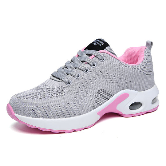 Damen nan leichte Strick-Fitnesssneaker mit sichtbarer Luftkammer-Dämpfung und viskoelastischer Innensohle R&B