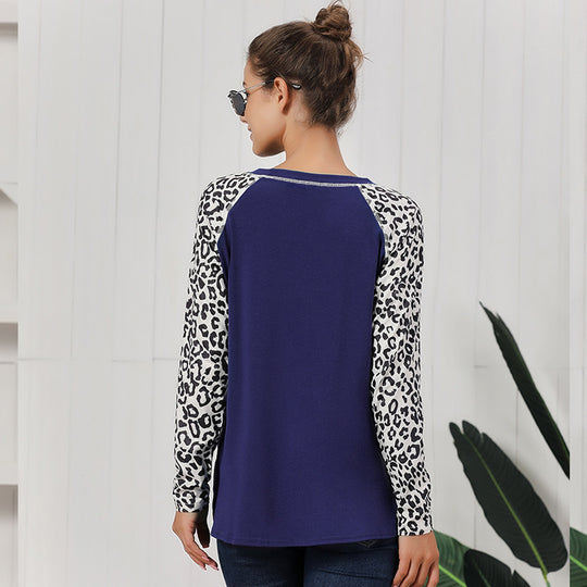 Damen lässiges Oberteil mit animalischem Muster und lässigem Knoten-Design R&B