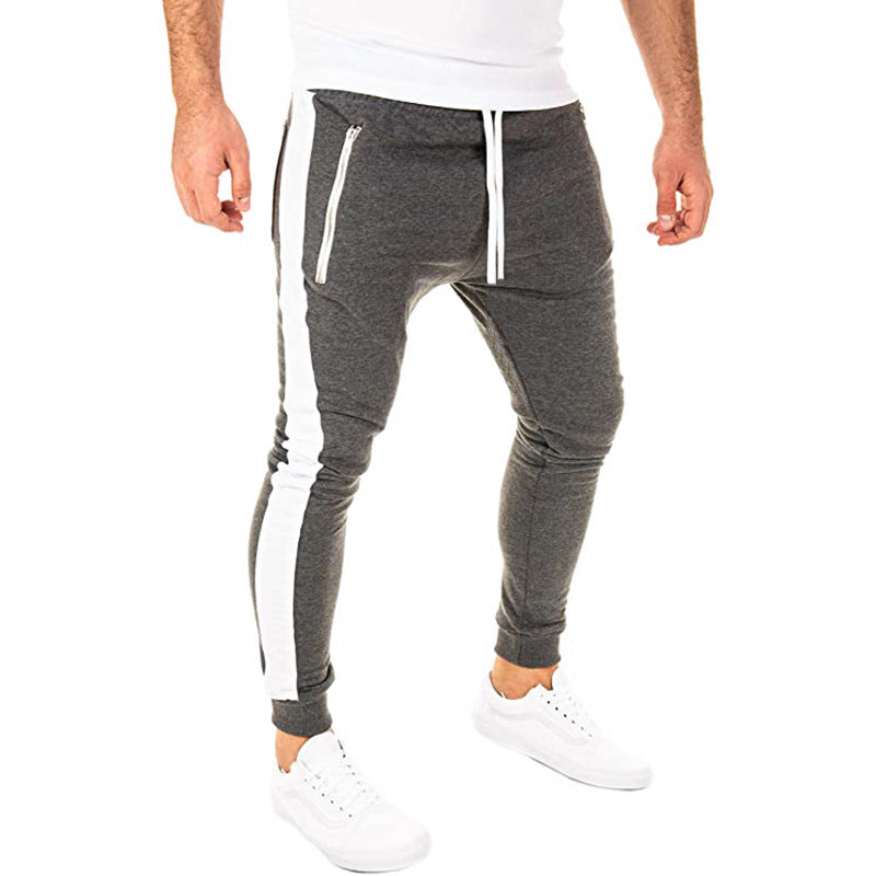 Herren Sportliche Jogginghose mit seitlichen Reißverschlusstaschen und elastischem Bund