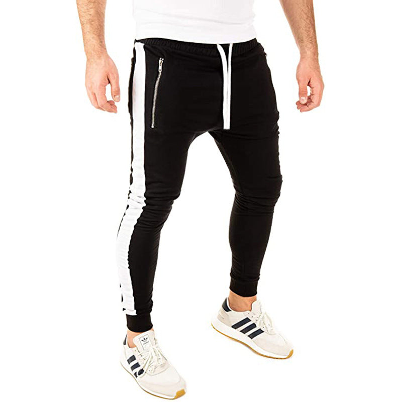 Herren Sportliche Jogginghose mit seitlichen Reißverschlusstaschen und elastischem Bund