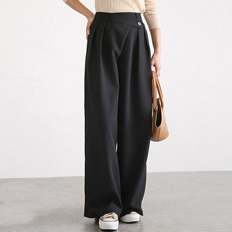 Damen Hochtaillierte weite Hose mit eleganter Faltenteilung R&B