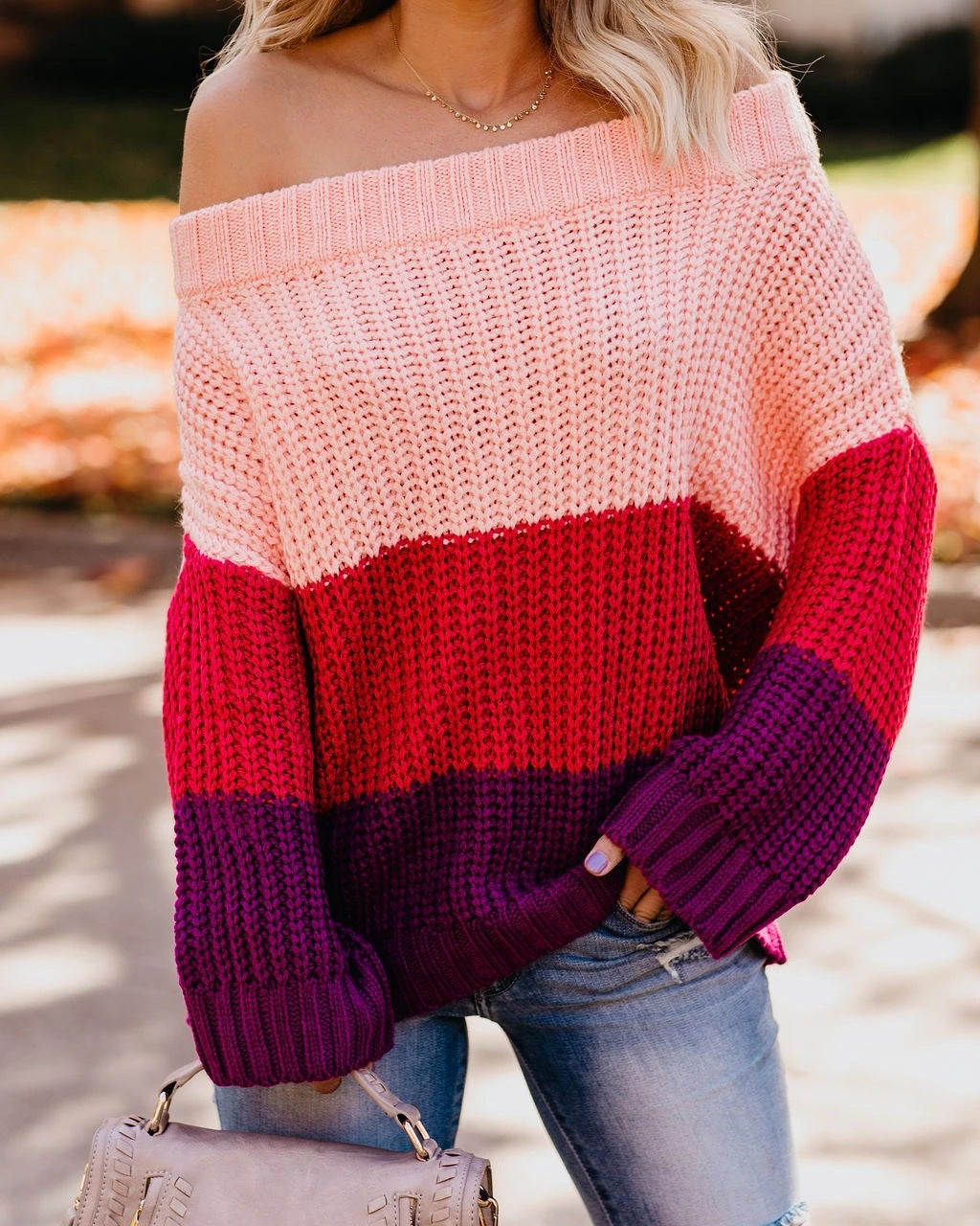 Damen lässiger Strickpullover R&B