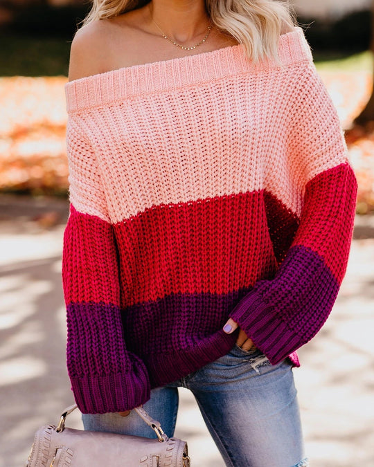 Damen lässiger Strickpullover R&B
