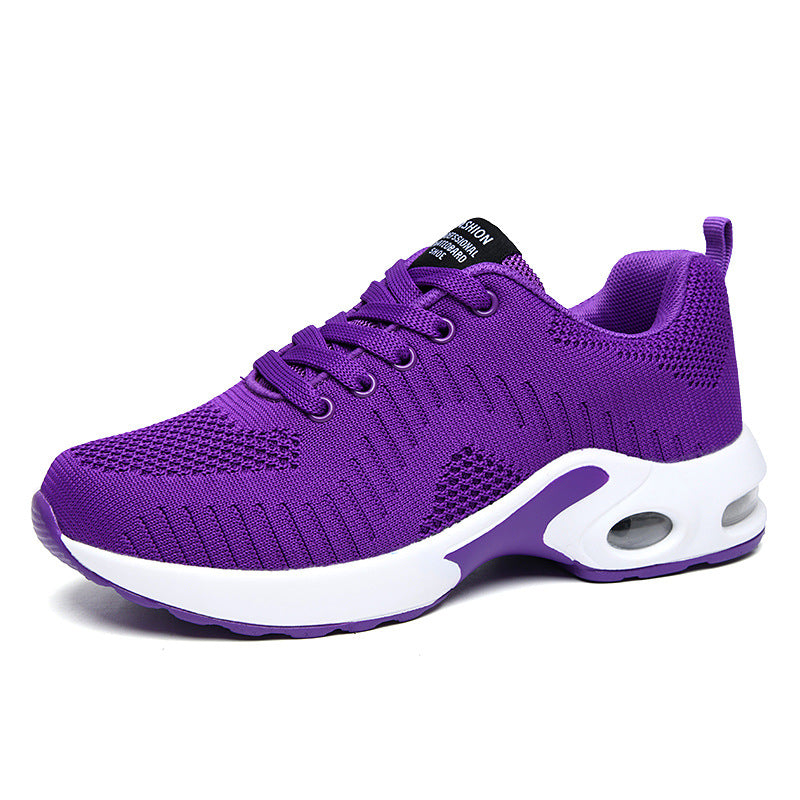 Damen nan leichte Strick-Fitnesssneaker mit sichtbarer Luftkammer-Dämpfung und viskoelastischer Innensohle R&B