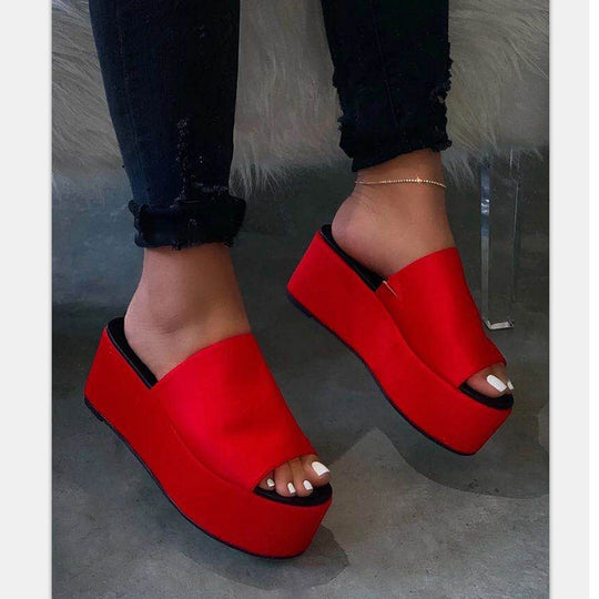 Damen Wedge-Pantoletten mit tierischem Druck und komfortabler Sohle R&B