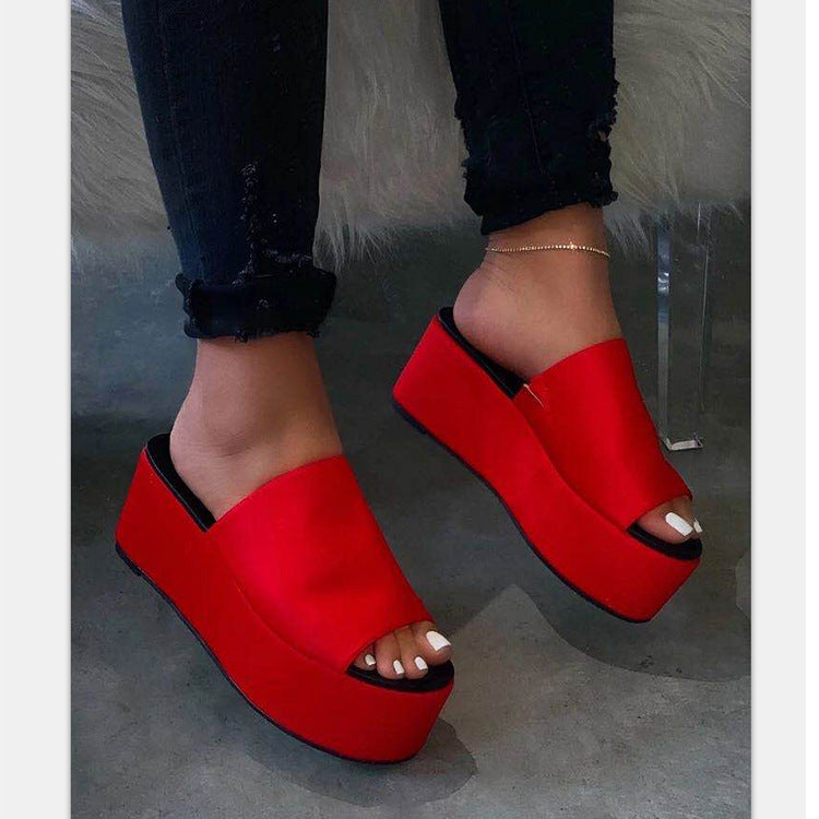 Damen nan Plateau-Mule mit Leopardenprint, offener Zehenpartie und gepolstertem Komfortfußbett R&B