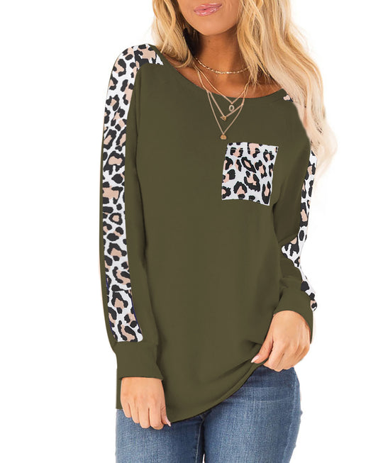 Damen Sweatshirt mit Leopardenmuster und lockerer Passform R&B