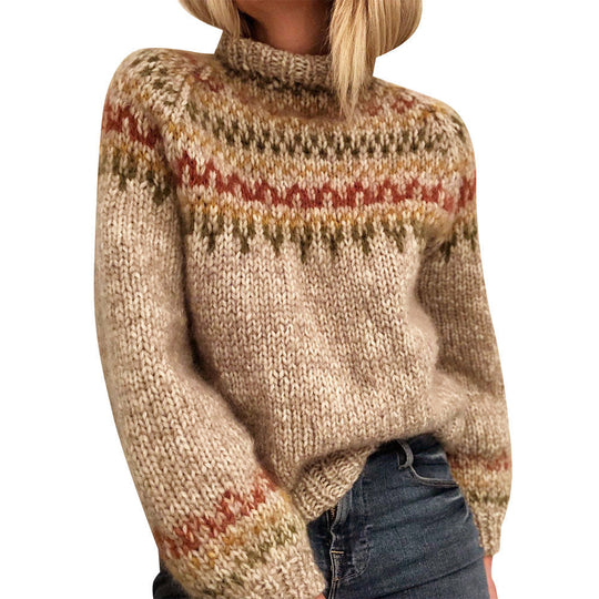 R&B | Isländischer Strickpullover mit Muster Wollmischung Warm und Zeitlos