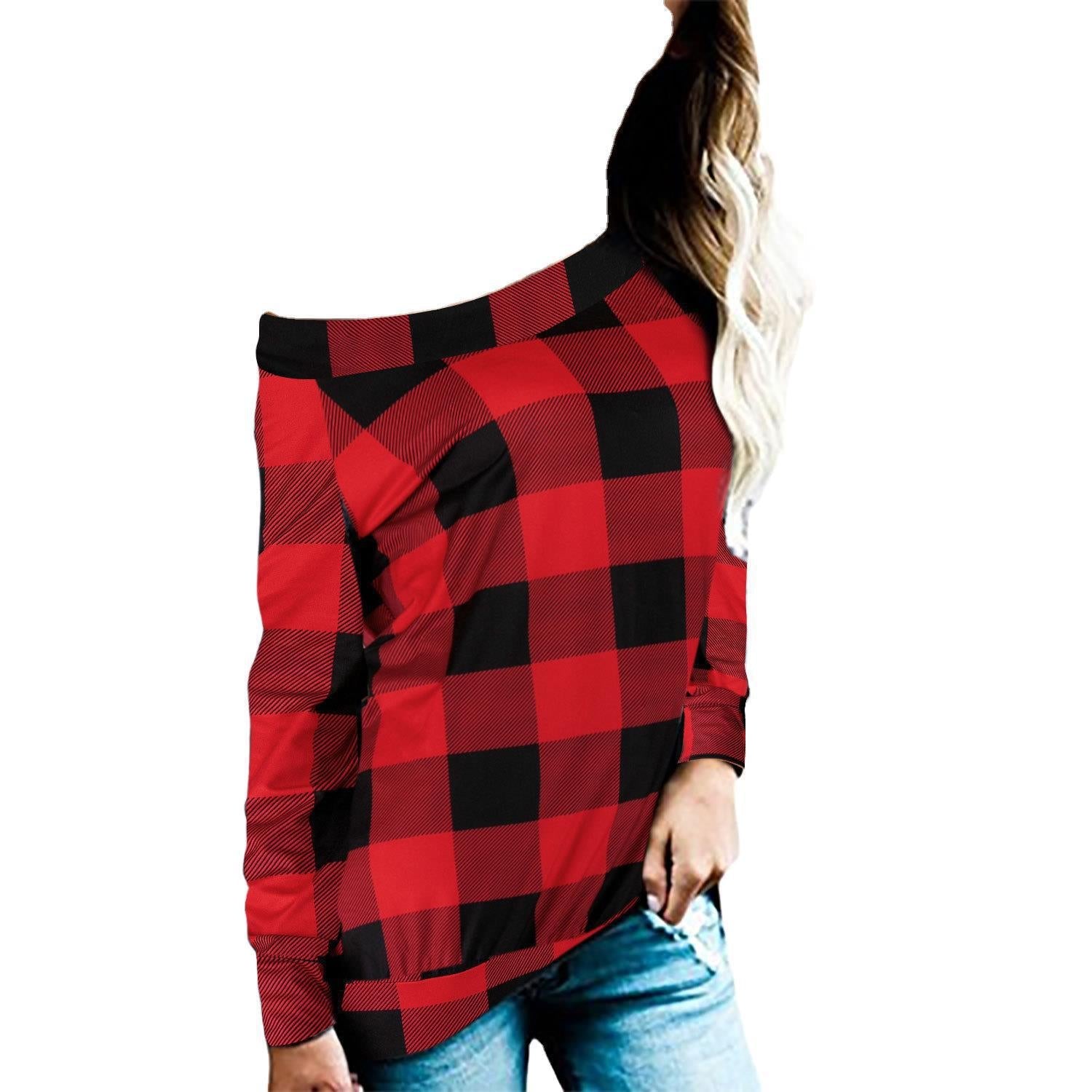 Damen Oversized Pullover mit animalischem Muster und offener Schulter