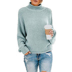 Damen gemütlicher Rollkragenpullover aus strukturierter Wolle R&B
