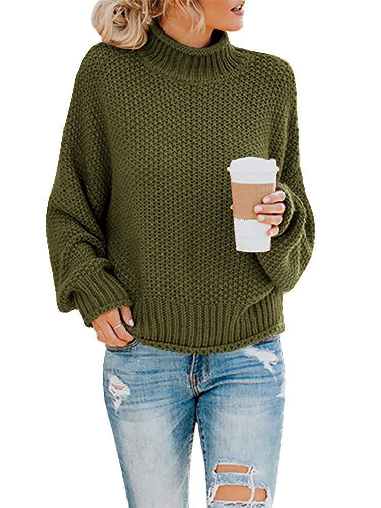 Damen Pullover mit hohem Kragen und strukturierter Webart R&B