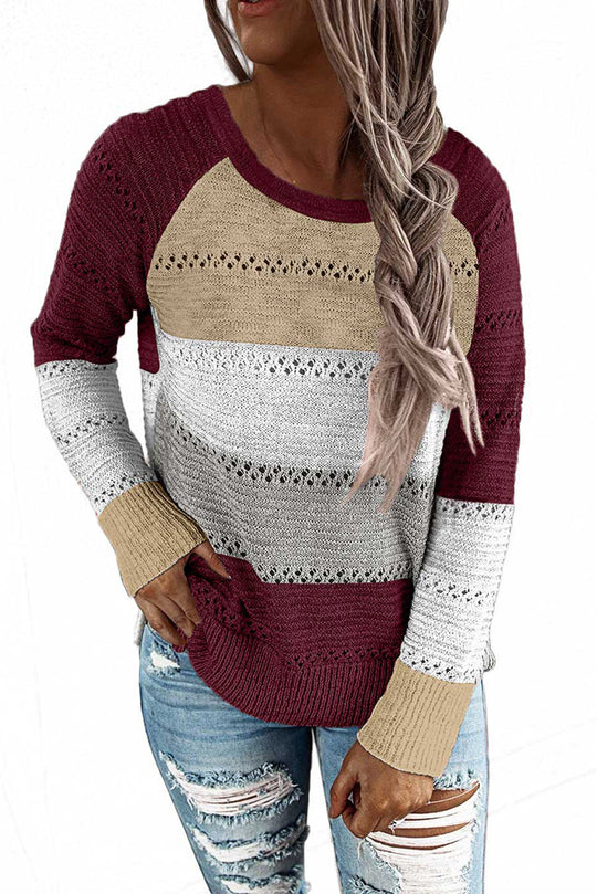 Damen Lässige Strickjacke mit Reißverschluss und Kapuze R&B