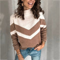 Damen modischer Strickpullover mit Chevron-Muster R&B