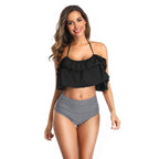 Damen Bikini-Set mit Rüschentop und hochgeschnittenem Höschen R&B