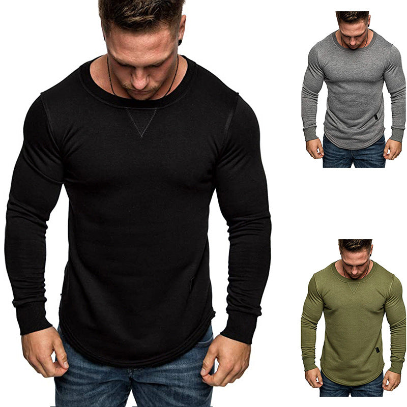 Herren Langarm-T-Shirt mit strukturiertem Design und sportlichem Schnitt
