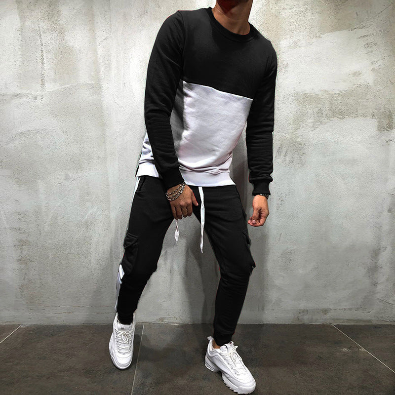 Herren modisches Sweatshirt- und Jogginghosen-Set mit funktionalen Taschen