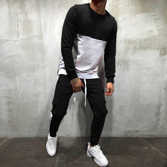 Herren modisches Sweatshirt- und Jogginghosen-Set mit funktionalen Taschen R&B