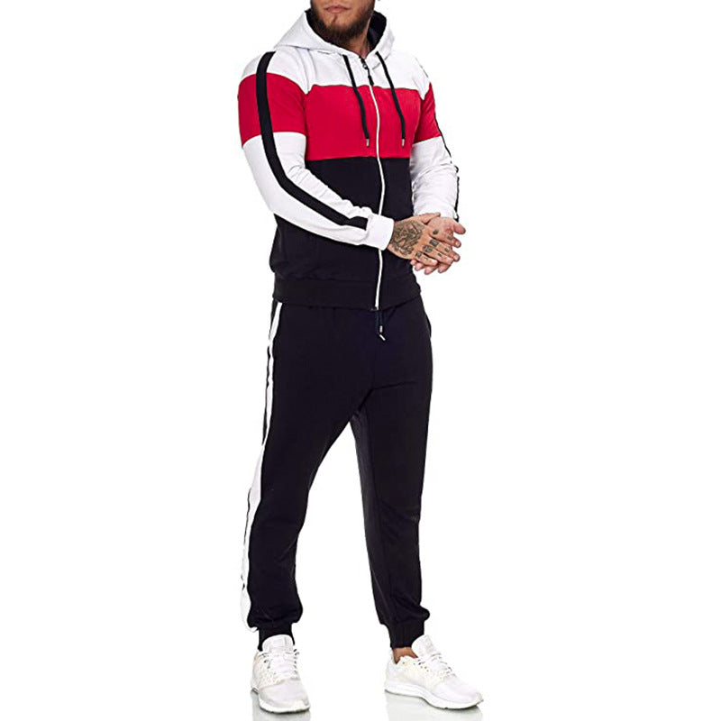 Herren Athletic Farbblockierter Trainingsanzug Set R&B