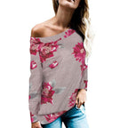 Damen Oversized Pullover mit animalischem Muster und offener Schulter