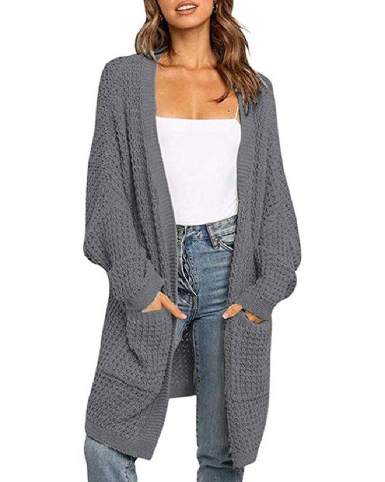 Damen Grobstrick Cardigan mit offenen Fronten und praktischen Taschen