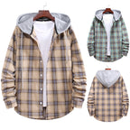 Herren Flanellhemdjacke mit integrierter Kapuze