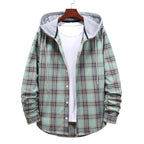 Herren Flanellhemdjacke mit integrierter Kapuze