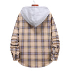 Herren Flanellhemdjacke mit integrierter Kapuze