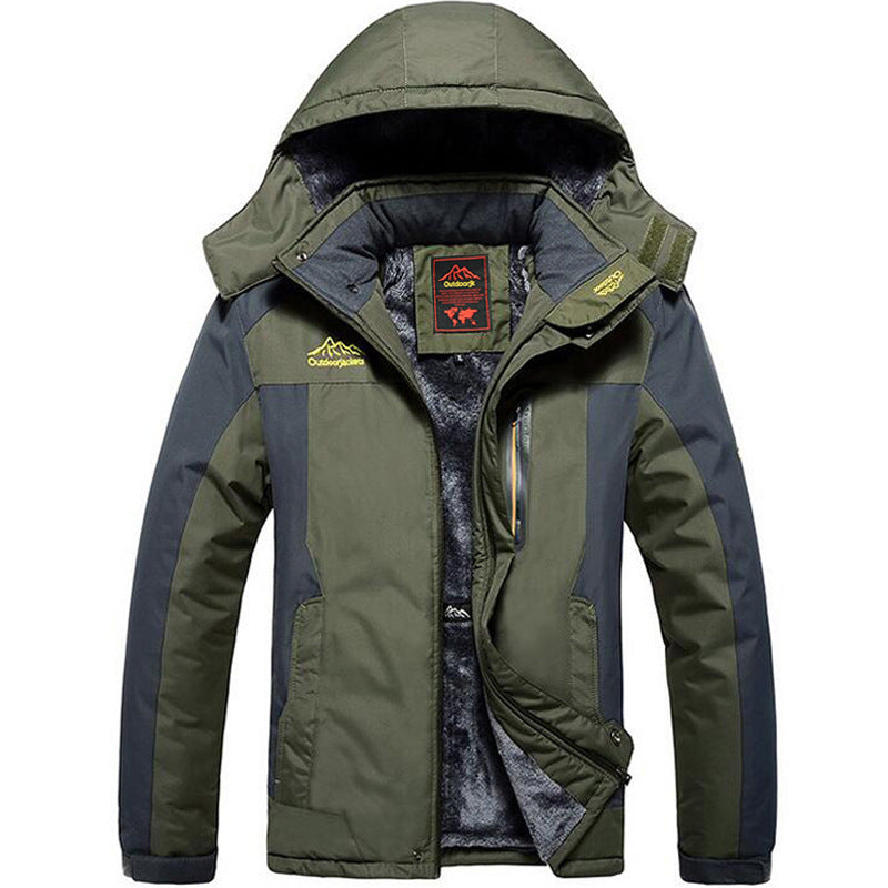 R&B | Herren wasserdichte Winterjacke - Mit Kapuze und Brust-Reißverschlussfach