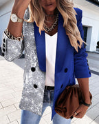 Damen glitzernder Blazer mit luxuriösen Details R&B