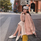 Damen Lässiger Strickcardigan im modernen Karomuster mit oversized Passform
