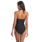 Damen Einteiler Badeanzug mit floralem Wickeldesign und figurformendem Schnitt R&B