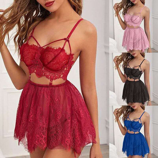 Damen Spitzen-Babydoll mit verführerischen Details R&B