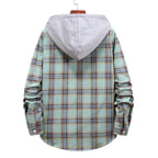 Herren Flanellhemdjacke mit integrierter Kapuze