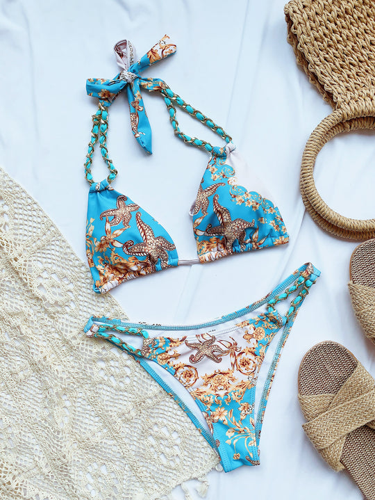 Damen Triangel-Bikini mit trendigen Kettenakzenten R&B