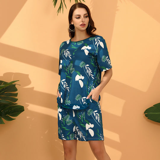 Damen lässiges Sommer-Outfit mit floralem Print R&B