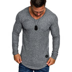 Herren Langarmshirt mit modernem V-Ausschnitt und komfortabler Passform