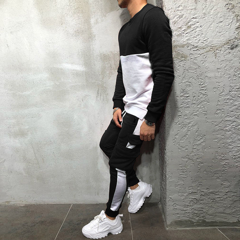 Herren modisches Sweatshirt- und Jogginghosen-Set mit funktionalen Taschen