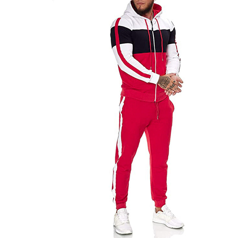 Herren Athletic Farbblockierter Trainingsanzug Set R&B