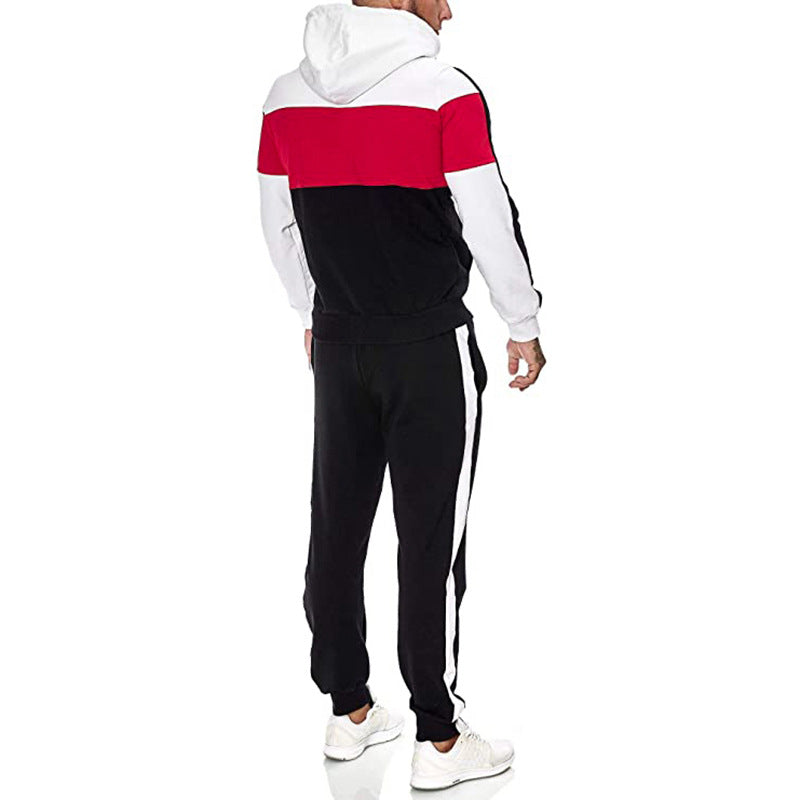 Herren Sportanzug mit Kapuze und modernem Farbblockdesign