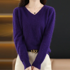 R&B | Pullover Damen V-ausschnitt Leichter und Weicher Strickpullover