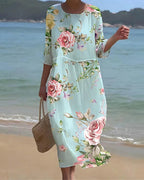 R&B | Stilvolle Blumen Midi Kleid