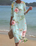 R&B | Elegantes Floral Kleid, das den Bauch kaschiert