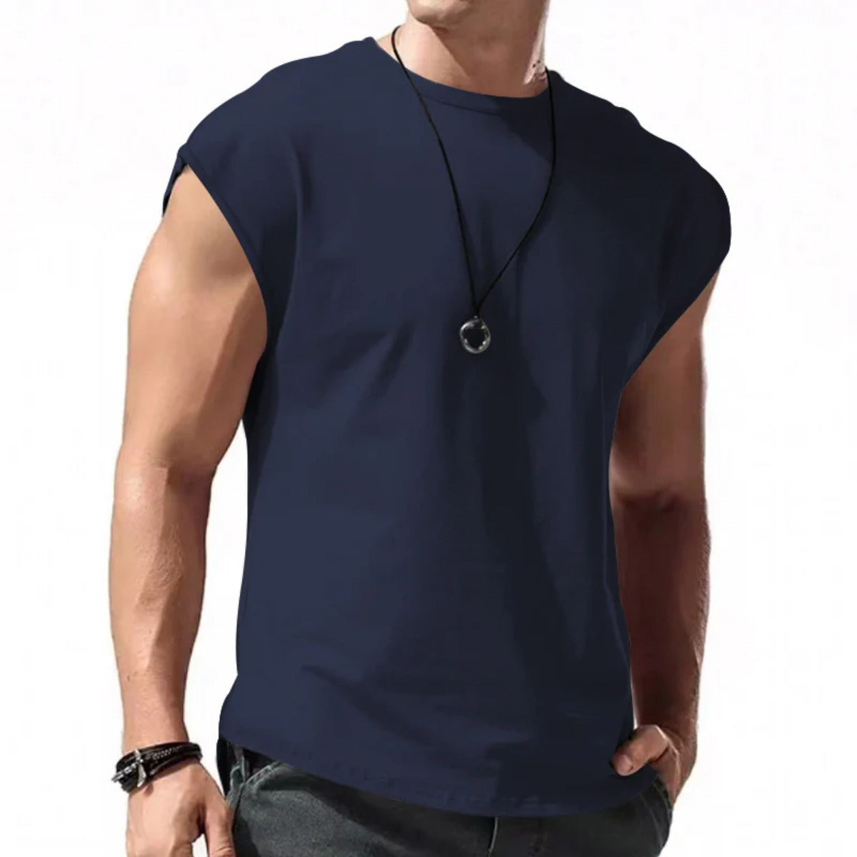 R&B | Einfarbiges Weste-T-Shirt