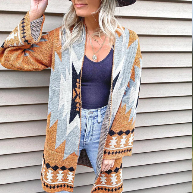 R&B | Strickjacke mit Geometrischem Print