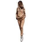 Damen lässiges Sportanzug-Set mit Hoodie und schmalem Schnitt R&B