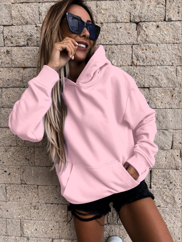Damen Kapuzenpullover mit weichem Fleece-Innenfutter und lässigem Schnitt R&B
