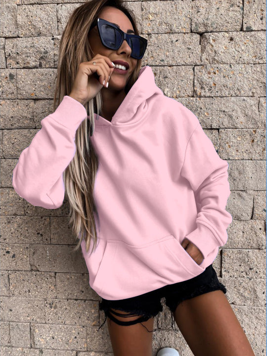 Damen Kapuzenpullover mit weichem Fleece-Innenfutter und lässigem Schnitt R&B